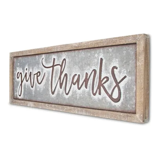Wall Quotes & Signs-Kirkland's Home Give Thanks Sign Brown/Gray