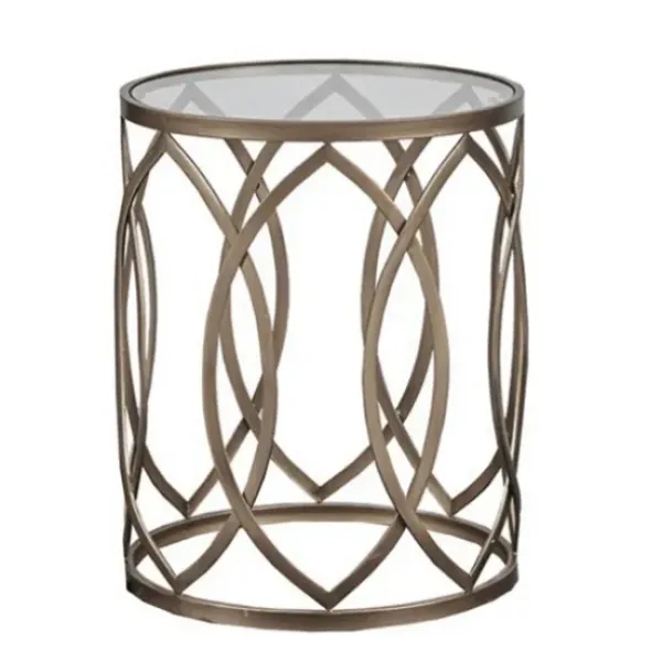 Accent & End Tables-Kirkland's Home Glass And Metal Accent Table Gold