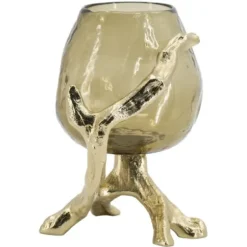 Candle Holders-Kirkland's Home Glass And Metal Driftwood Candle Holder Gold