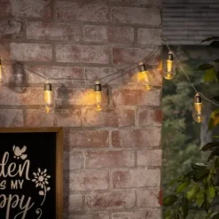 Outdoor Lighting-Kirkland's Home Glass Bulb Solar Outdoor String Lights Silver