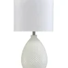 Table Lamps-Kirkland's Home Glass Diamond Table Lamp White