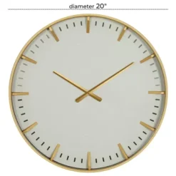Clocks-Kirkland's Home Glass Frame Gold Accent Wall Clock White