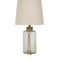 Table Lamps-Kirkland's Home Glass Jug Table Lamp With Rope Trim Tan