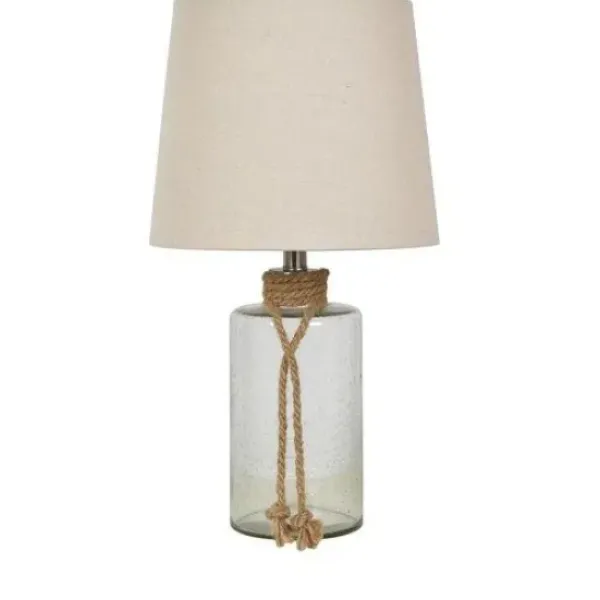 Table Lamps-Kirkland's Home Glass Jug Table Lamp With Rope Trim Tan