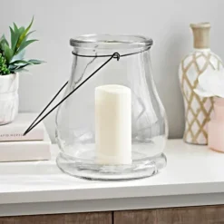 Lanterns-Kirkland's Home Glass Lantern, 10.5 In. Clear
