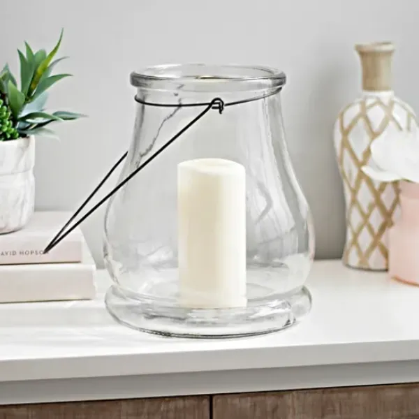Lanterns-Kirkland's Home Glass Lantern, 10.5 In. Clear