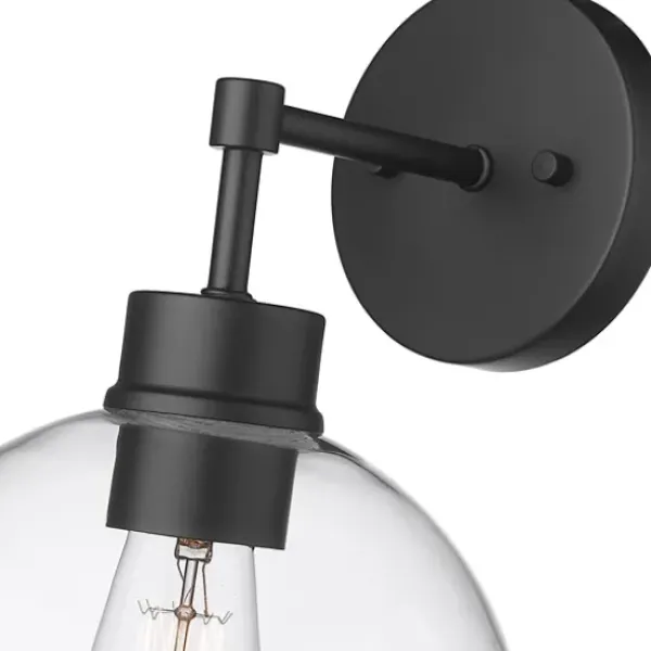 Outdoor Lighting-Kirkland's Home Glass Orb Outdoor Sconce Light Black