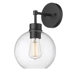 Outdoor Lighting-Kirkland's Home Glass Orb Outdoor Sconce Light Black