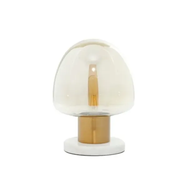 Table Lamps-Kirkland's Home Glass Shade Gold Mushroom Table Lamp Clear