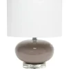 Table Lamps-Kirkland's Home Glass Short Oval Table Lamp Brown