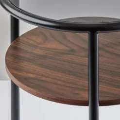 Accent & End Tables-Kirkland's Home Glass Top Accent Table With Wood Shelf Gray