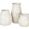 Vases-Kirkland's Home Glaze Ribbed Terracotta Vase, 10 In. White
