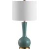 Table Lamps-Kirkland's Home Glazed Blue Glass Teardrop Table Lamp White