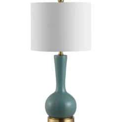 Table Lamps-Kirkland's Home Glazed Blue Glass Teardrop Table Lamp White
