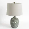 Table Lamps-Kirkland's Home Glazed Dusty Blue Geo Table Lamp Ivory