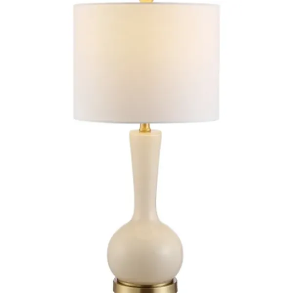 Table Lamps-Kirkland's Home Glazed Glass Teardrop Table Lamp Ivory