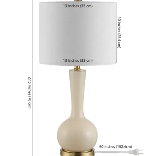 Table Lamps-Kirkland's Home Glazed Glass Teardrop Table Lamp Ivory