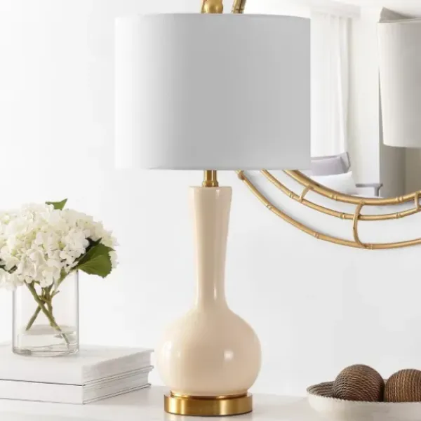 Table Lamps-Kirkland's Home Glazed Glass Teardrop Table Lamp Ivory