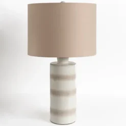 Table Lamps-Kirkland's Home Glazed Sand Stripes Table Lamp Tan
