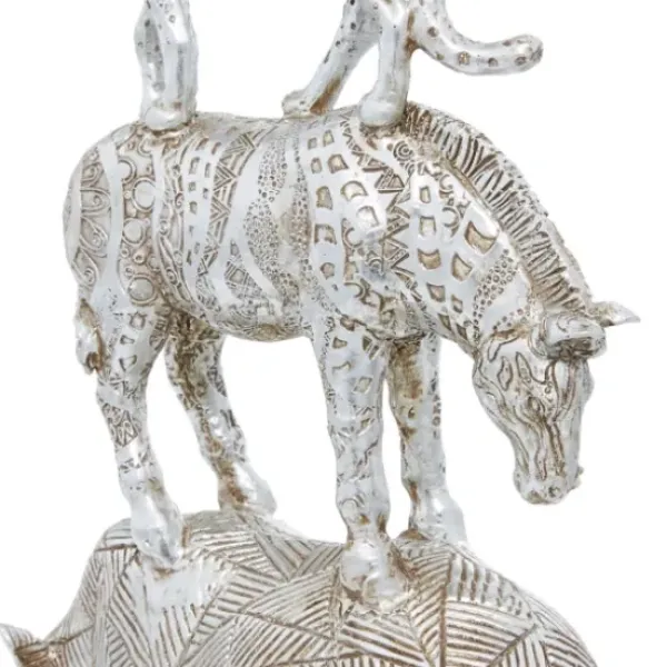 Statues & Figurines-Kirkland's Home Gold And Black Metal Leaf Statues, Set Of 3 Black/Gold