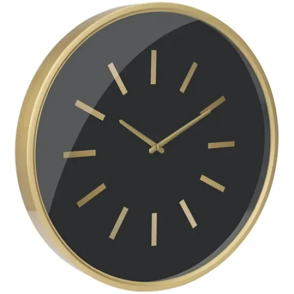 Clocks-Kirkland's Home Gold And Black Modern Wall Clock
