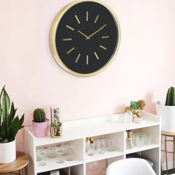 Clocks-Kirkland's Home Gold And Black Modern Wall Clock
