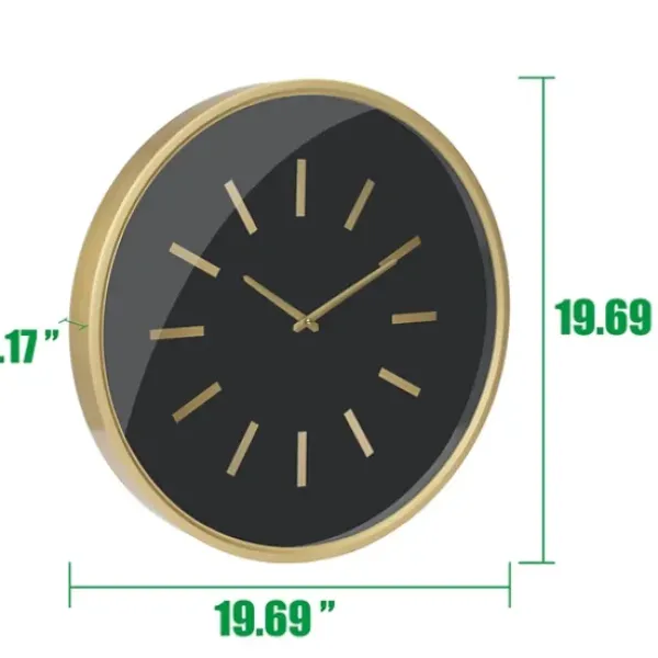 Clocks-Kirkland's Home Gold And Black Modern Wall Clock