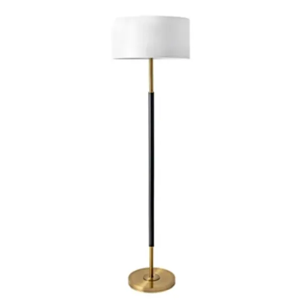 Floor Lamps-Kirkland's Home Gold And Black Simple Stem Floor Lamp White