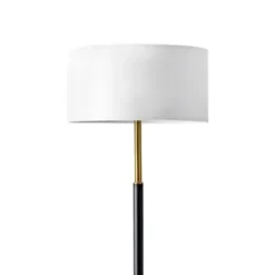 Floor Lamps-Kirkland's Home Gold And Black Simple Stem Floor Lamp White