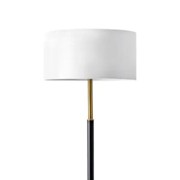 Floor Lamps-Kirkland's Home Gold And Black Simple Stem Floor Lamp White