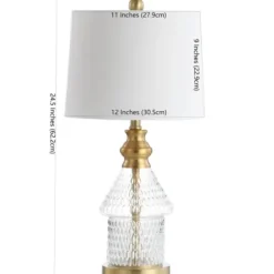 Table Lamps-Kirkland's Home Gold And Clear Bubble Glass Table Lamp White