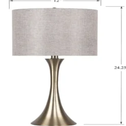 Table Lamps-Kirkland's Home Gold And Tapered Table Lamps, Set Of 2 Gray