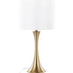 Table Lamps-Kirkland's Home Gold And Tapered Table Lamps Set Of 2 White