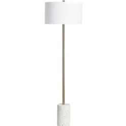Floor Lamps-Kirkland's Home Gold And Terrazzo Floor Lamp White