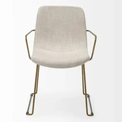 Dining Chairs-Kirkland's Home Gold And Upholstered Dining Chair Ivory