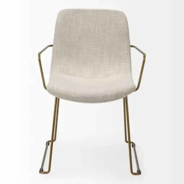 Dining Chairs-Kirkland's Home Gold And Upholstered Dining Chair Ivory