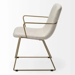 Dining Chairs-Kirkland's Home Gold And Upholstered Dining Chair Ivory