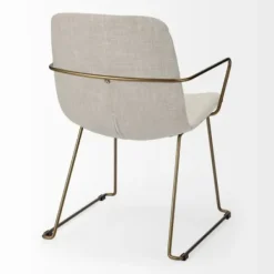 Dining Chairs-Kirkland's Home Gold And Upholstered Dining Chair Ivory
