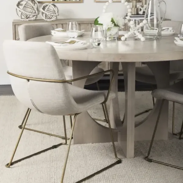 Dining Chairs-Kirkland's Home Gold And Upholstered Dining Chair Ivory