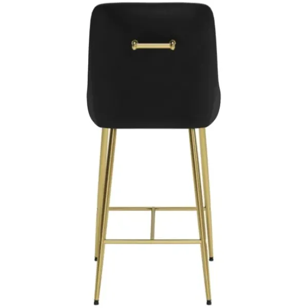 Bar Stools & Counter Height Stools-Kirkland's Home Gold And Velvet Counter Stool Black