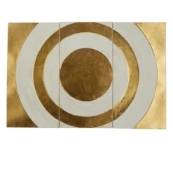 Wall Plaques-Kirkland's Home Gold And White Abstract Ripple Wall Plaque White/Gold