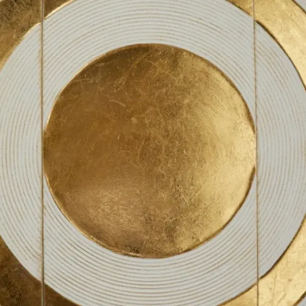 Wall Plaques-Kirkland's Home Gold And White Abstract Ripple Wall Plaque White/Gold