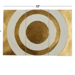 Wall Plaques-Kirkland's Home Gold And White Abstract Ripple Wall Plaque White/Gold