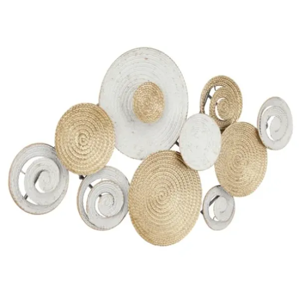 Wall Plaques-Kirkland's Home Gold And White Round Layered Plates Wall Sculpture Gold/White