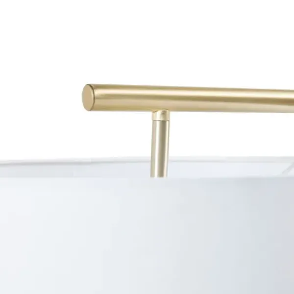 Floor Lamps-Kirkland's Home Gold Angular Modern Floor Lamp Ivory