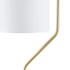Floor Lamps-Kirkland's Home Gold Angular Modern Floor Lamp Ivory