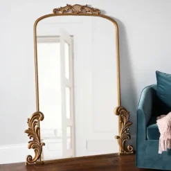 Full Length & Floor Mirrors-Kirkland's Home Gold Bordeaux Ornate Leaner Mirror, 46X63 In.
