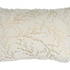 Pillows-Kirkland's Home Gold Branches Faux Fur Lumbar Pillow White/Gold