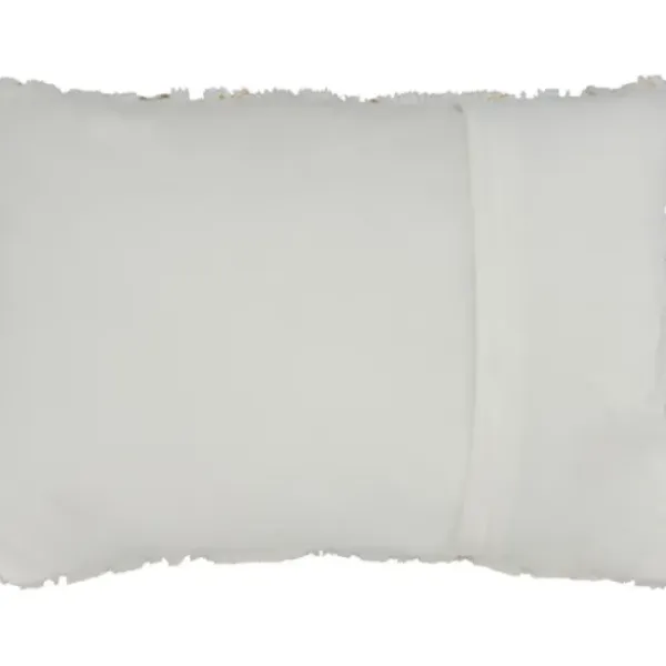 Pillows-Kirkland's Home Gold Branches Faux Fur Lumbar Pillow White/Gold