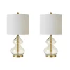 Table Lamps-Kirkland's Home Gold Curved Glass Table Lamps, Set Of 2 White
